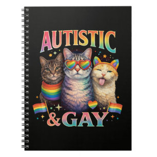 Caderno Espiral Gato Engraçado Autista e Gay
