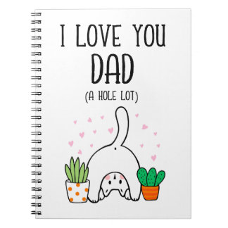 Caderno Espiral Gato Engraçado Eu Te Amo Pai Buraco