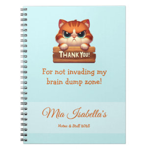 Caderno Espiral Gato engraçado - Notebook de privacidade personali