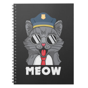 Caderno Espiral Gato Engraçado Pão-de-Ovo, Xerife Gato