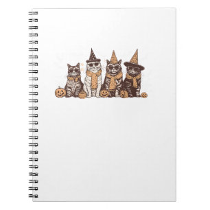 Caderno Espiral Gato Fofo Dia das Bruxas Kitty Halloween Animal Pe