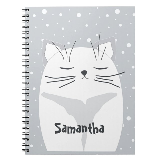 Caderno Espiral Gato fofo, símbolo de 2023. (Frente)