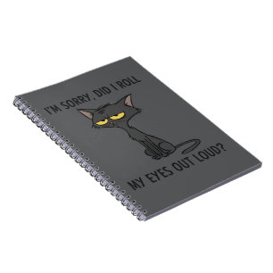Caderno Espiral Gato Gatinho Será Que Eu Rolei Meus Olhos Alto Hum