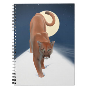 Caderno Espiral Gato Grande Na Neve De Inverno - Leão De Montanha