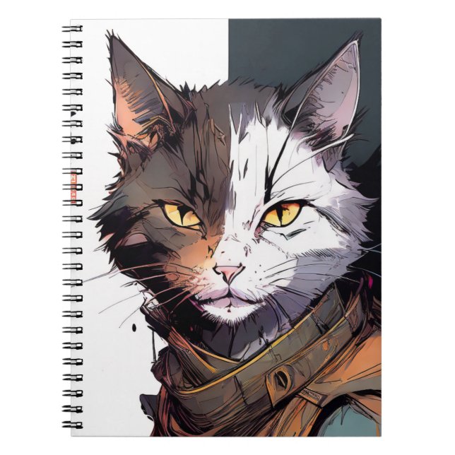 Caderno Espiral Gato Guerreiro (Frente)