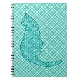 Caderno Espiral Gato Japonês - Turquoise Kimono Impressão