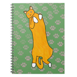 Caderno Espiral Gato laranja deitado de costas