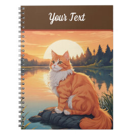 Caderno Espiral Gato Laranja junto ao Lago