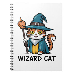 Caderno Espiral Gato Mágico com estrelas amante mágico místico de