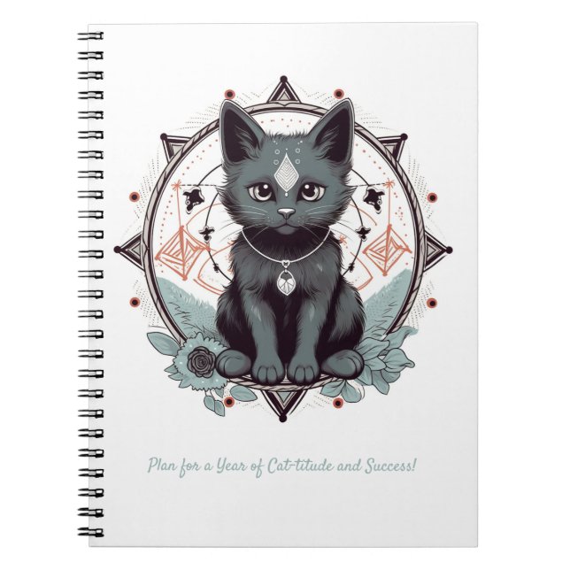 Caderno Espiral Gato Místico (Frente)