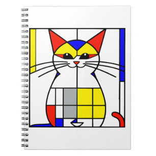 Caderno Espiral Gato mondriano