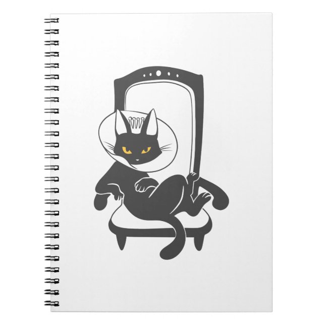 Caderno Espiral Gato na silhueta de cadeia de luxo - Escolha a cor (Frente)