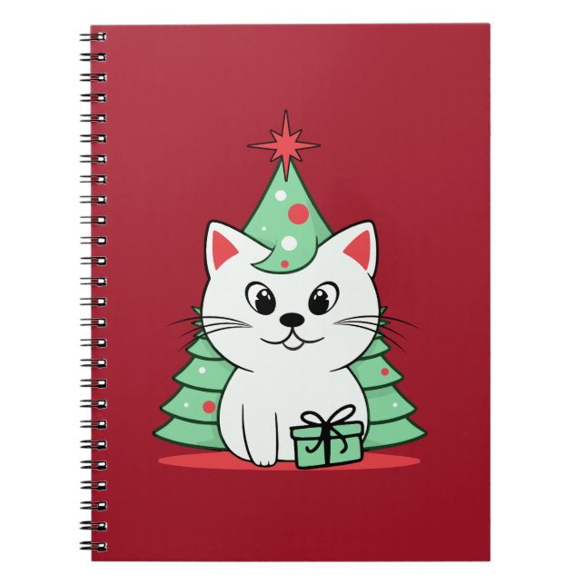 Caderno Espiral gato natalino (Frente)