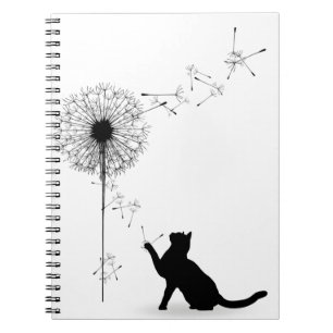 Caderno Espiral Gato Negro e Dandelion
