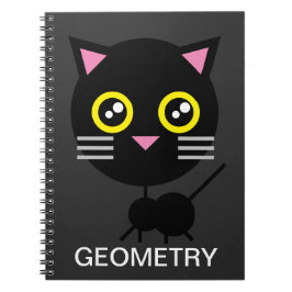 Caderno Espiral Gato Negro Geométrico
