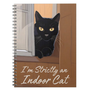 Caderno Espiral Gato Negro na Janela