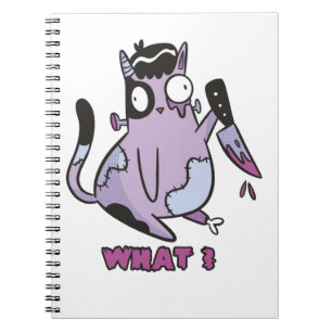 Caderno Espiral Gato O quê? Gato Assassino, Gato Zumbi Halloween