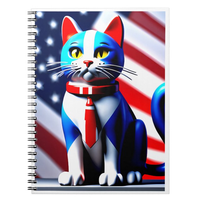 Caderno Espiral Gato patriótico (Frente)