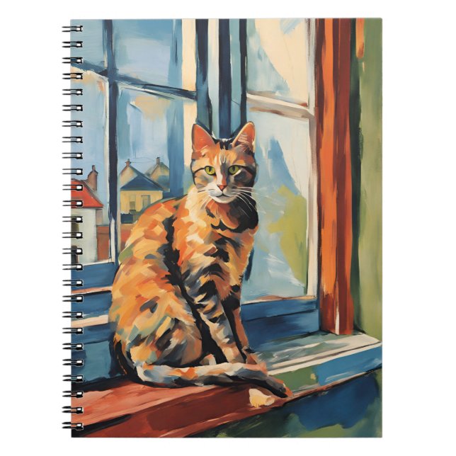 Caderno Espiral Gato Pintado | Diário para notebook (Frente)