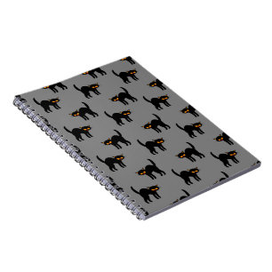 Caderno Espiral Gato Preto Bravo Olhos Amarelos Presentes de Hallo
