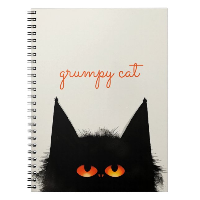 Caderno Espiral Gato Preto Grumado (Frente)
