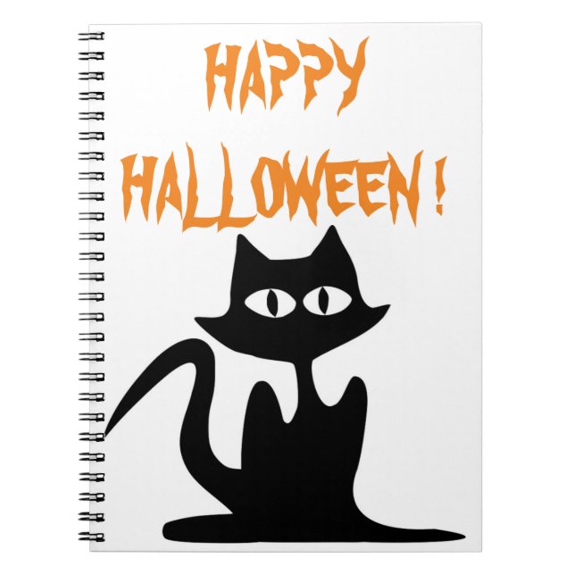CADERNO ESPIRAL GATO PRETO "HELLOWEEN" (Frente)