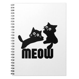 Caderno Espiral gato preto, miau