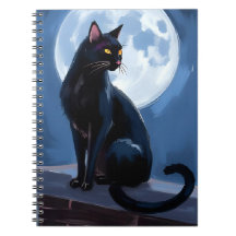 Gato Preto | Pintura de Animal de Estimação Lua Ch