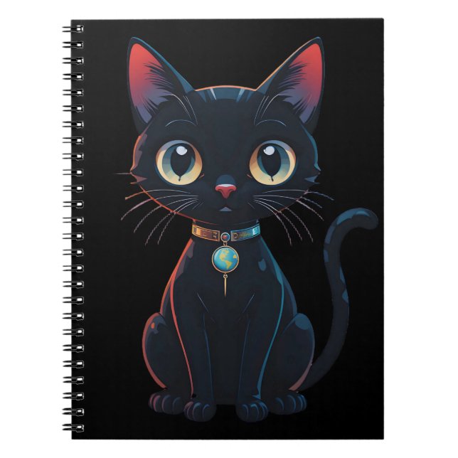 Caderno Espiral Gato Preto Pouco Assustador (Frente)