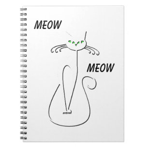 Caderno Espiral Gato Preto-Viciado Em Vaca-Vaca Curva Texto Person