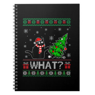 Caderno Espiral Gato Que Gato Negro Engraçado Puxando Árvore De Na