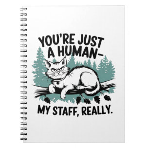 Caderno Espiral Gato rabugento - 'Você é apenas um humano, meu Fun