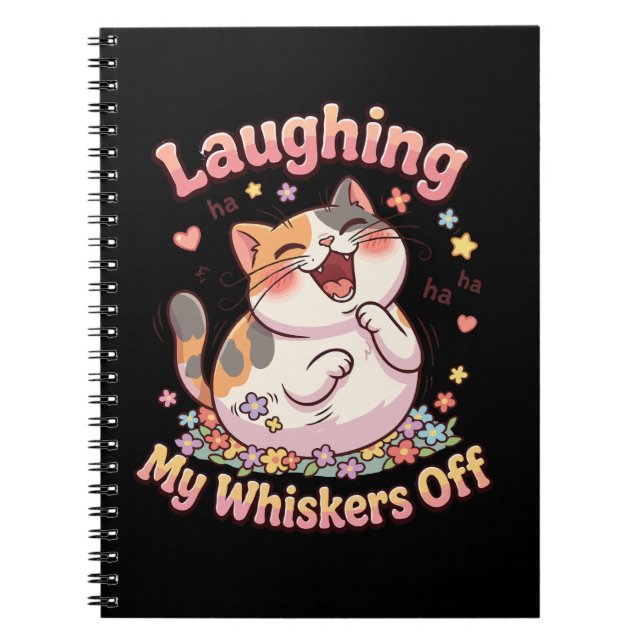 Caderno Espiral Gato Rindo Tira Bigodes (Frente)