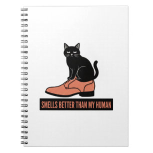Caderno Espiral Gato Sarcástico em Sapato Meme de Linocut