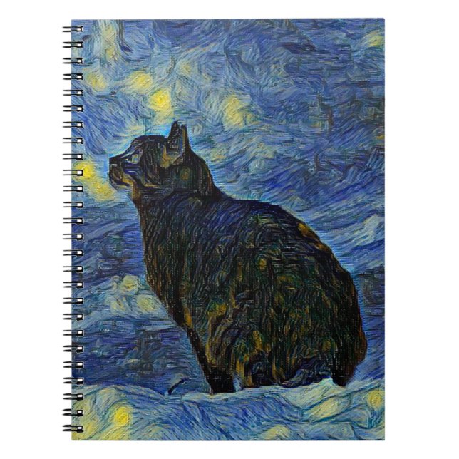 Caderno Espiral Gato Shambhala de pintura digital em Vincent Van G (Frente)
