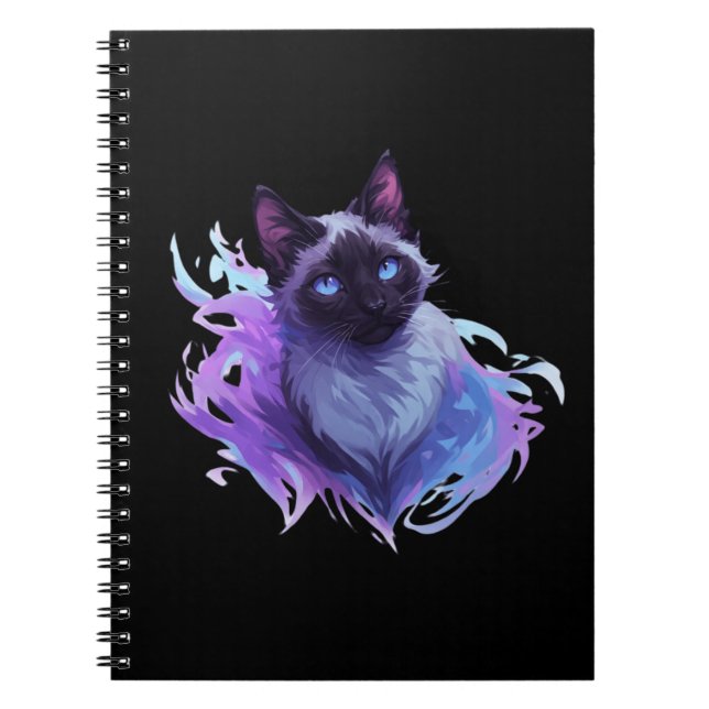 Caderno Espiral Gato Siames Cute (Frente)