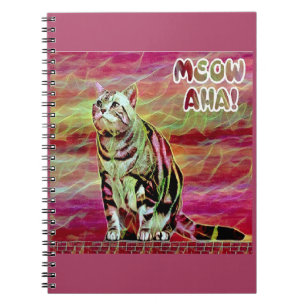 Caderno Espiral Gato Tabby Prateado