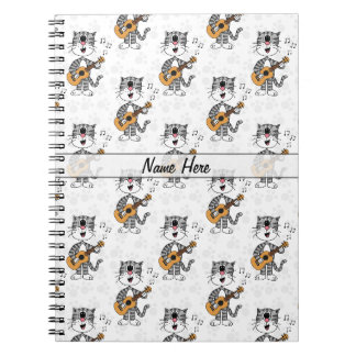 Caderno Espiral Gato Tocando Ukulele Músico Professor de Música Pe