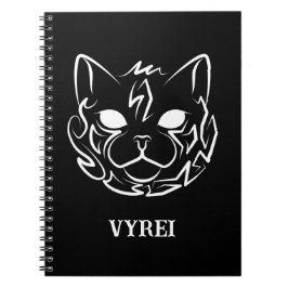 Caderno Espiral Gato Tribal Negro e Branco