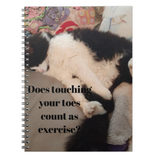 Caderno Espiral Gato Tuxedo Citação Engraçada Gatos Preto e Branco