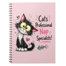 Caderno Espiral Gato Tuxedo Engraçado Especialista Profissional em