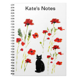 Caderno Espiral Gato Vermelho Picado Personalizado