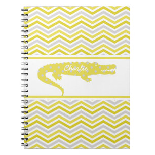 Caderno Espiral Gator de Mostarda no notebook personalizado Chevro