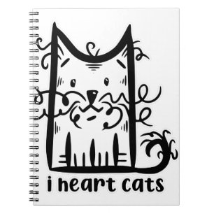 Caderno Espiral Gatos Cardíacos de Gato I Mensageiros