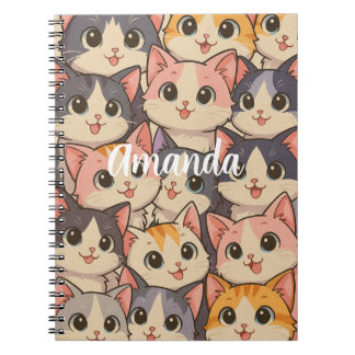 Caderno Espiral Gatos com nome personalizado