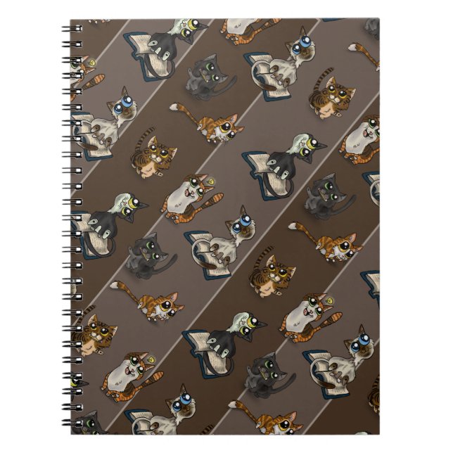 Caderno Espiral Gatos De Estudo Úteis (Frente)