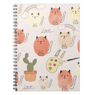 Caderno Espiral Gatos De Gatinhos-gatinhos: Padrões Animais Bons