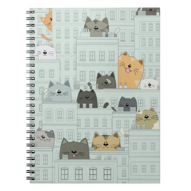 Caderno Espiral Gatos De Gato E A Cidade (Frente)