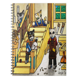 Caderno Espiral Gatos De Maquinaria