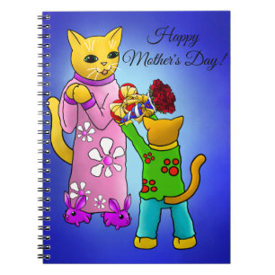 Caderno Espiral Gatos do dia de as mães